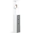 ID MARKET - Meuble WC étagère WILLY bois 3 portes blanc et gris - vignette