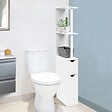 ID MARKET - Meuble WC étagère WILLY bois 2 portes blanc - vignette