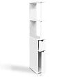 ID MARKET - Meuble WC étagère WILLY bois 2 portes blanc - vignette