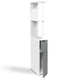ID MARKET - Meuble WC étagère WILLY bois 2 portes blanc et gris - vignette