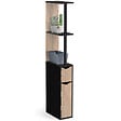ID MARKET - Meuble WC étagère WILLY bois 2 portes noir et hêtre - vignette
