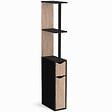 ID MARKET - Meuble WC étagère WILLY bois 2 portes noir et hêtre - vignette