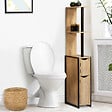 ID MARKET - Meuble WC 2 portes DETROIT avec étagères design industriel - vignette