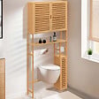 ID MARKET - Meuble WC 3 en 1 avec armoires de rangement bambou BEA - vignette