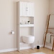 ID MARKET - Meuble étagère dessus WC WALDO placard bois blanc - vignette