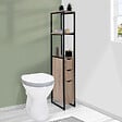 ID MARKET - Meuble WC 3 portes DETROIT design industriel avec étagères - vignette