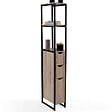 ID MARKET - Meuble WC 3 portes DETROIT design industriel avec étagères - vignette