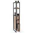 ID MARKET - Meuble WC 3 portes DETROIT design industriel avec étagères - vignette