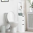 ID MARKET - Meuble WC étagère WILLY bois 3 portes blanc - vignette