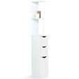 ID MARKET - Meuble WC étagère WILLY bois 3 portes blanc - vignette