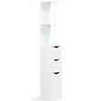 ID MARKET - Meuble WC étagère WILLY bois 3 portes blanc - vignette