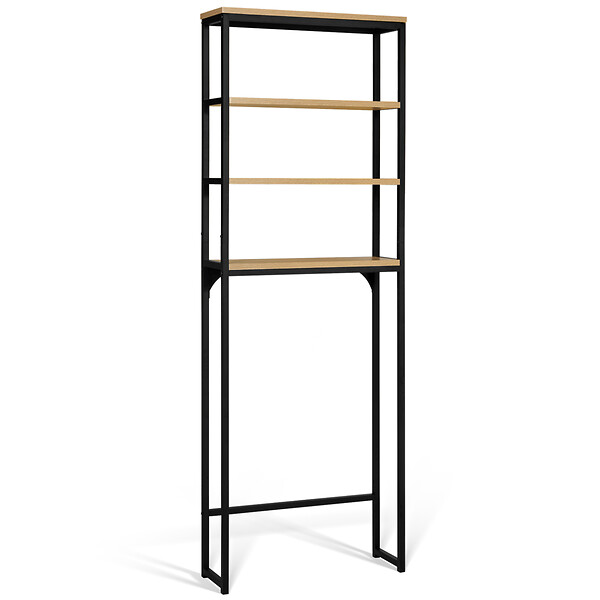 ID MARKET - Meuble étagère dessus WC 4 étagères DETROIT design industriel - large