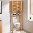 ID MARKET - Meuble étagère dessus WC placard bambou BEA - vignette