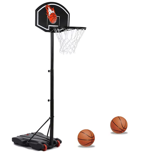 ID MARKET - Panier de basket sur pied hauteur réglable 140 à 210 cm - large