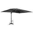 ID MARKET - Parasol déporté inclinable rotatif 360 CALVI gris 3x4 M avec housse - vignette