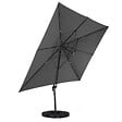 ID MARKET - Parasol déporté inclinable rotatif 360 CALVI gris 3x4 M avec 4 dalles et housse - vignette