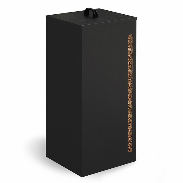 ID MARKET - Réservoir à granulés 55 kg noir rangement à pellets 36 x 36 x 87 cm - large