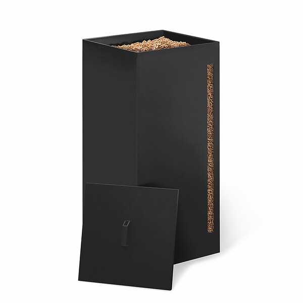 ID MARKET - Réservoir à granulés 55 kg noir rangement à pellets 36 x 36 x 87 cm - large