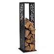 ID MARKET - Range bûches vertical acier noir motif arbre H.112 CM pour cheminée - vignette