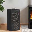 ID MARKET - Réservoir à granulés 45 kg noir rangement à pellets 36 x 36 x 76 cm - motif floral - vignette