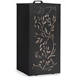ID MARKET - Réservoir à granulés 45 kg noir rangement à pellets 36 x 36 x 76 cm - motif floral - vignette