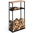 ID MARKET - Range bûches vertical large avec 2 étagères 33 x 66 x 112 cm pour cheminée - vignette