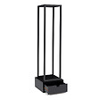ID MARKET - Range bûches vertical acier noir H. 125 CM avec tiroir pour cheminée - vignette