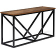 ID MARKET - Range bûches horizontal HAWKINS acier noir plateau bois foncé pour cheminée - vignette