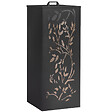 ID MARKET - Réservoir à granulés 55 kg noir rangement à pellets 36 x 36 x 87 cm - motif floral - vignette