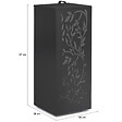 ID MARKET - Réservoir à granulés 55 kg noir rangement à pellets 36 x 36 x 87 cm - motif floral - vignette