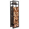 ID MARKET - Range bûches vertical acier noir avec étagère H.170 CM pour cheminée - vignette
