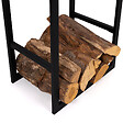 ID MARKET - Range bûches vertical acier noir avec étagère H.170 CM pour cheminée - vignette