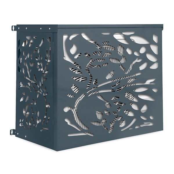 ID MARKET - Cache climatiseur en métal gris anthracite LIS protection unité extérieur 95 x 50 x 80 cm - large