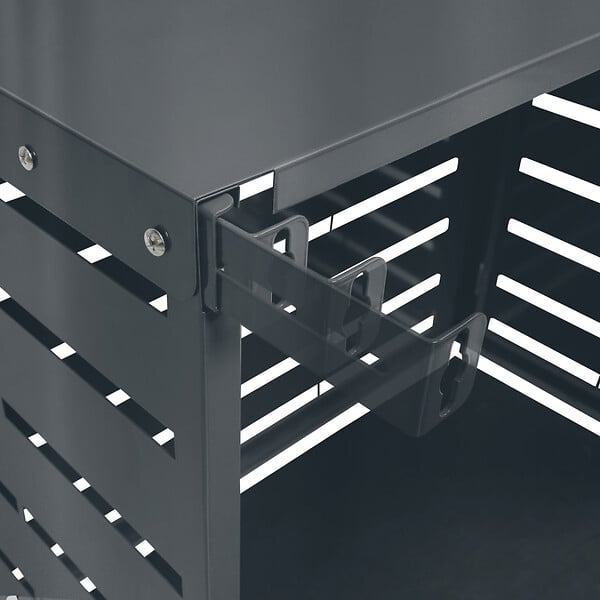 ID MARKET - Cache climatiseur 110 x 55 x 80 cm métal gris anthracite protection unité extérieure pour pompe à chaleur - large