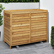ID MARKET - Cache climatiseur 95 x 50 x 80 cm bois naturel protection unité extérieure pour pompe à chaleur - vignette