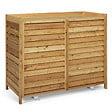 ID MARKET - Cache climatiseur 95 x 50 x 80 cm bois naturel protection unité extérieure pour pompe à chaleur - vignette