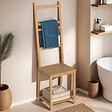ID MARKET - Chaise porte-serviettes 4 niveaux LANA en bambou - vignette