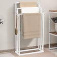 ID MARKET - Porte-serviettes sur pied 3 niveaux DALLAS métal blanc design industriel - vignette