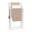 ID MARKET - Porte-serviettes sur pied 3 niveaux DALLAS métal blanc design industriel - vignette