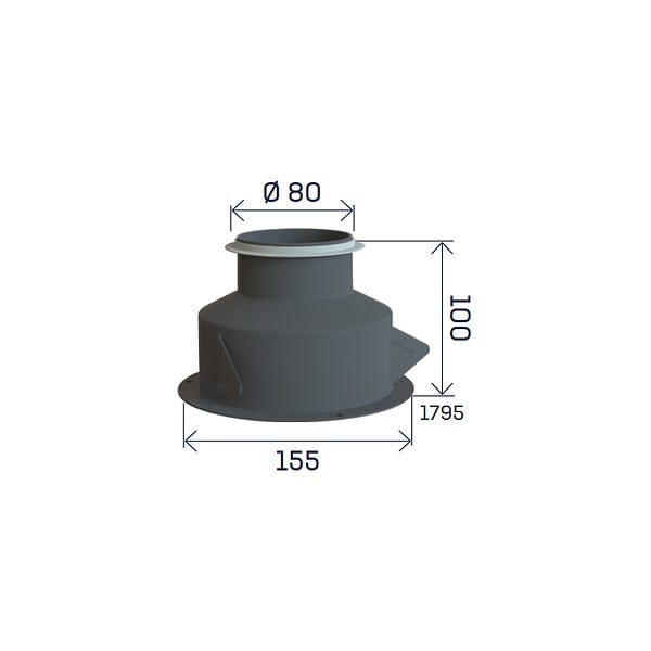 ANJOS - Manchette 3 griffes pour bouche ALIZE HYGRO diamètre 125/80 mm 1795 - large