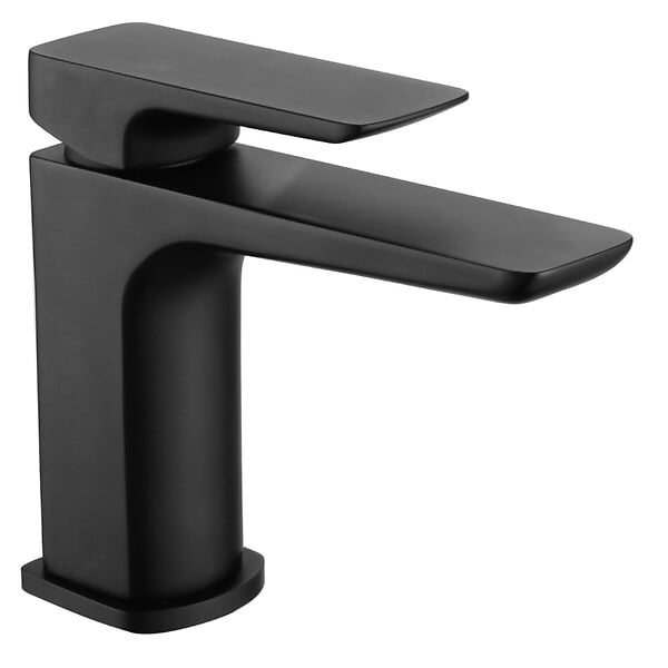 SWISS AQUA TECHNOLOGIES - set mitigeur lavabo sans vidage + mitigeur cuisine, bec flexible, aérateur Neoperl®, noir mat (SATBSBDR271CM) - large