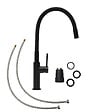 SWISS AQUA TECHNOLOGIES - set mitigeur lavabo sans vidage + mitigeur cuisine, bec flexible, aérateur Neoperl®, noir mat (SATBSBDR271CM) - vignette