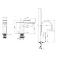SWISS AQUA TECHNOLOGIES - set mitigeur lavabo sans vidage + mitigeur cuisine, bec flexible, aérateur Neoperl®, noir mat (SATBSBDR271CM) - vignette