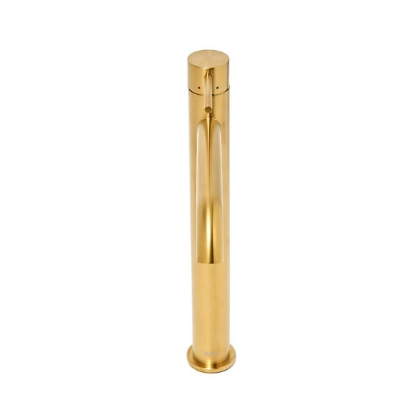 SWISS AQUA TECHNOLOGIES - Swiss Aqua Technologies Aurum set mitigeur lavabo haut en acier inoxydable + mitigeur cuisine avec douchette extractible, or brossé (SATBA286BG) - large