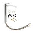 SWISS AQUA TECHNOLOGIES - set mitigeur lavabo haut + mitigeur cuisine avec douchette extractible et bras pivotant, chrome (SATINFBSD285) - vignette
