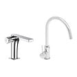 SWISS AQUA TECHNOLOGIES - Swiss Aqua Technologies set mitigeur lavabo sans vidage + mitigeur cuisine 36,3 cm avec bras pivotant, chrome (SATBSUR271CR) - vignette