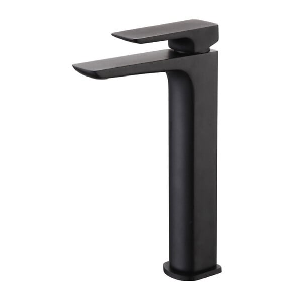 SWISS AQUA TECHNOLOGIES - Swiss Aqua Technologies set mitigeur lavabo haut + mitigeur cuisine, bec flexible, aérateur Neoperl®, noir mat (SATBS285C) - large