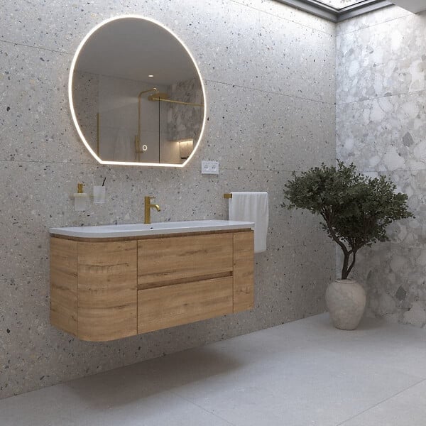 SWISS AQUA TECHNOLOGIES - Aurum mitigeur lavabo + mitigeur cuisine Ceramia Timeless acier inoxydable, douchette extractible, or brossé (SATTMLBA185BG) - large