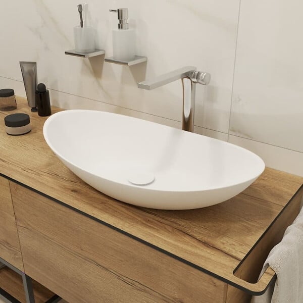 SWISS AQUA TECHNOLOGIES - Swiss Aqua Technologies set mitigeur lavabo haut sans vidage + mitigeur cuisine 36,3 cm avec bras pivotant, chrome brillant (SATBSUR0271CR) - large
