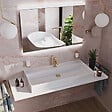 SWISS AQUA TECHNOLOGIES - Dark set mitigeur lavabo à levier + mitigeur cuisine avec bras pivotant, or brossé (SATBSDA271BZ) - vignette